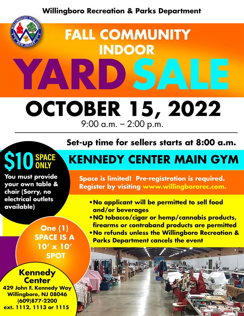 Willingboro Recreation & Parks Department: Fall Indoor Community Yard Sale